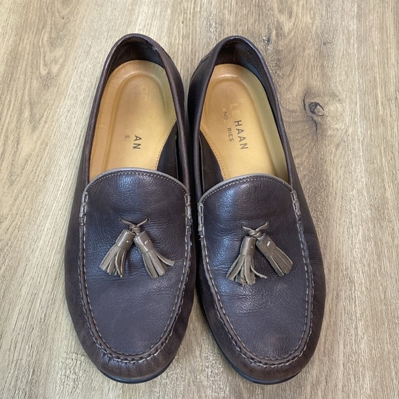 Cole Haan Men\'s Brown Leather Tassel Loafers size 8.5 main image 4